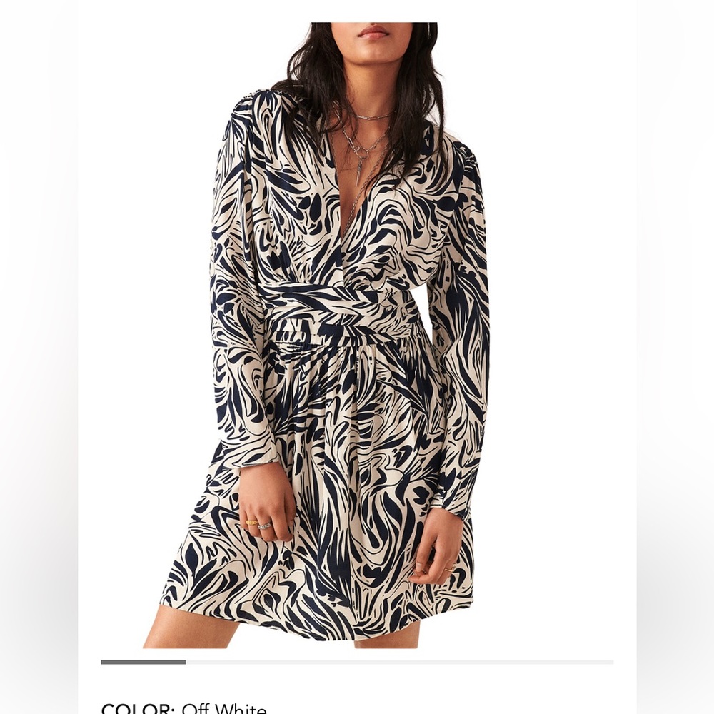 BA&SH Calla Printed Faux wrap dress size 0